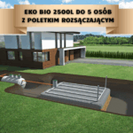 Przydomowa oczyszczalnia biologiczna EKO-BIO 2500 l do 5 osób z poletkiem rozsączającym