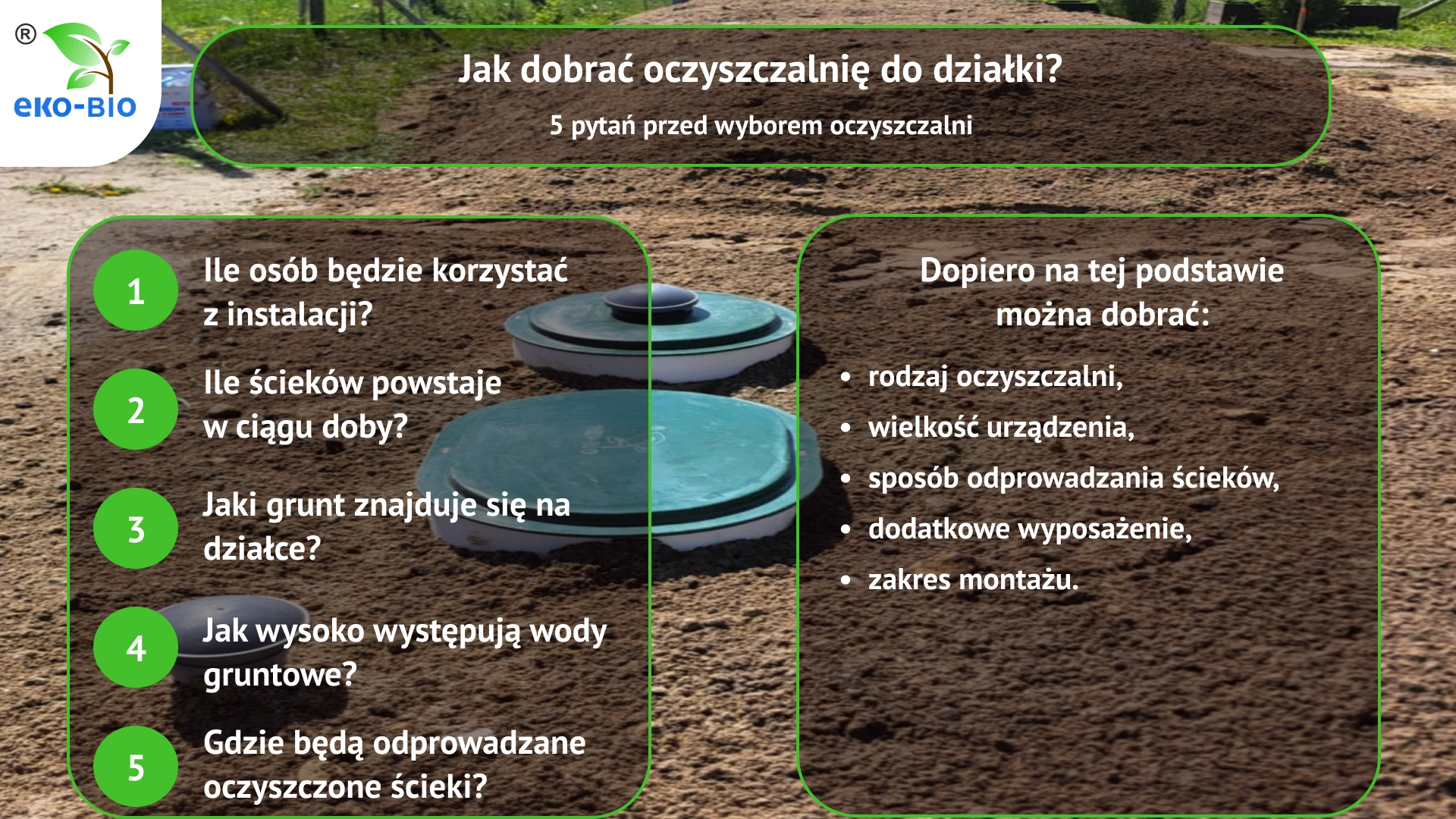 Jak dobrać oczyszczalnię do działki?